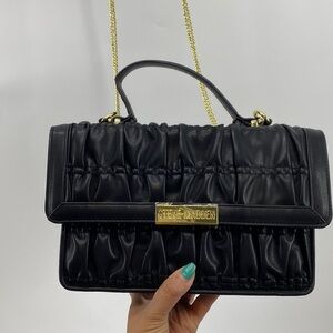 Steven Madden Crossbody Bag Bluciana Black removable shoulder strap faux leather